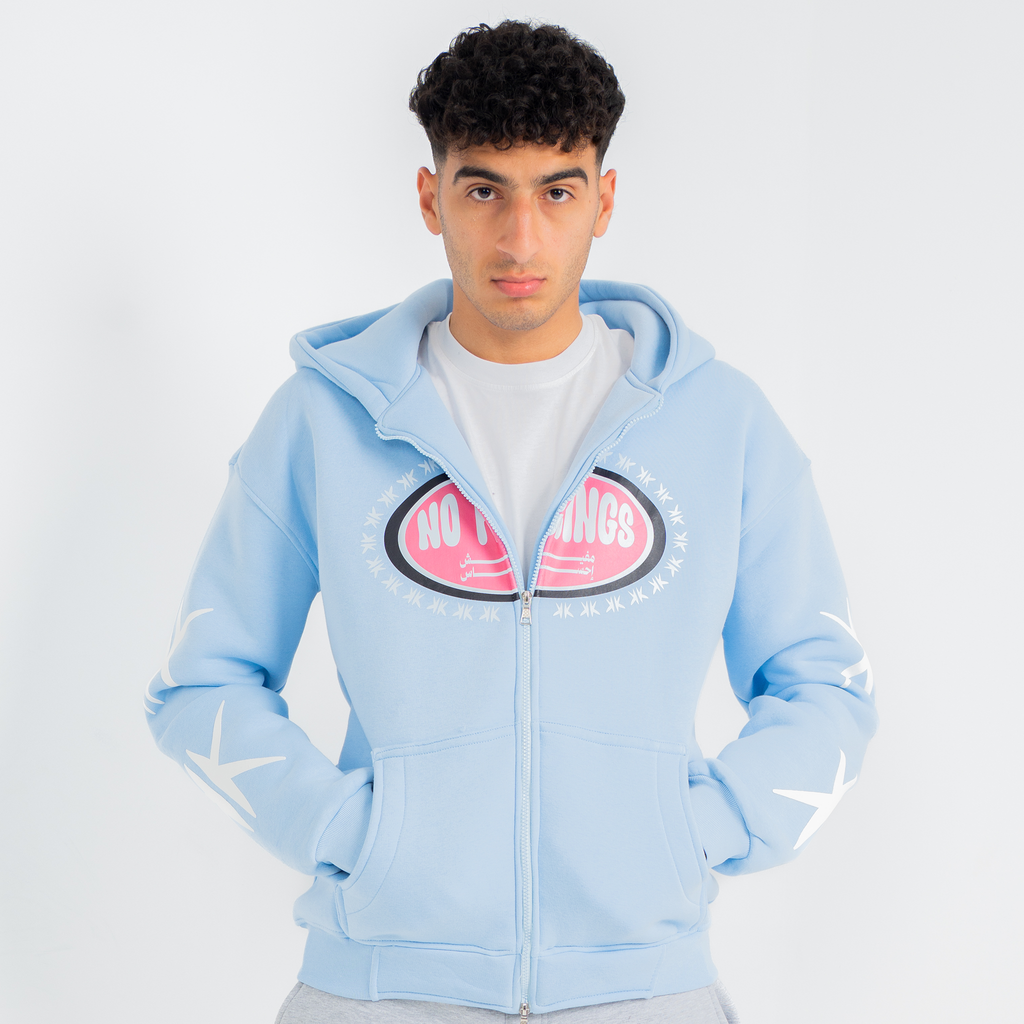 Sky blue no feelings zipper