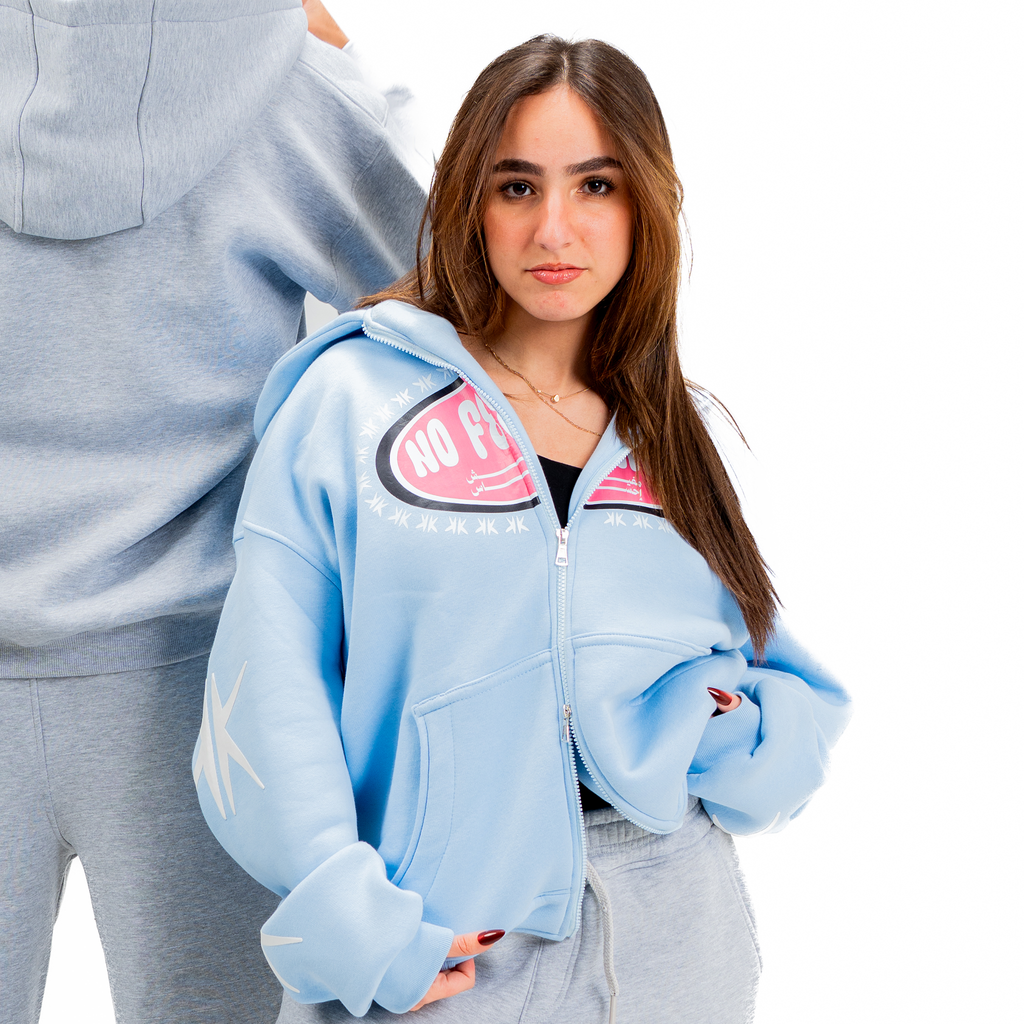 Sky blue no feelings zipper